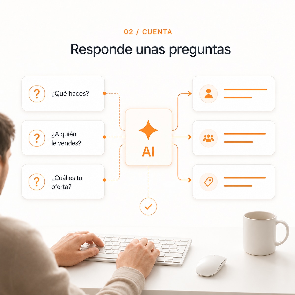 Tres preguntas sobre el negocio entran a la IA y salen convertidas en la estructura del sitio