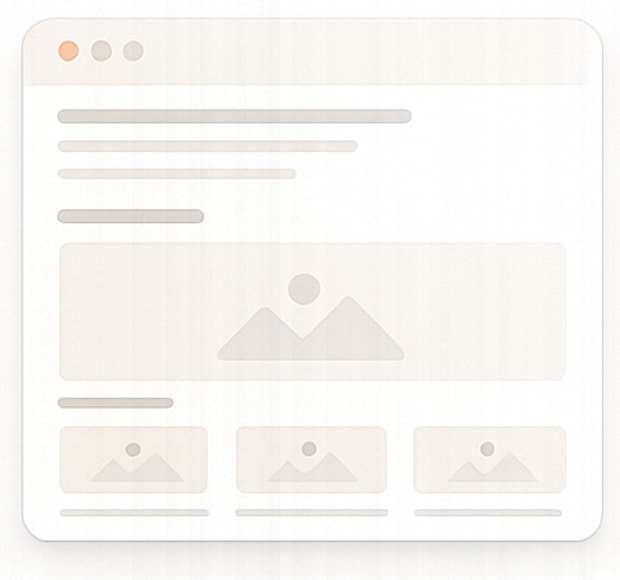 Esquema de una página con sus bloques de contenido ordenados