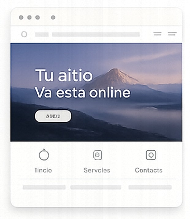 El sitio ya publicado, visto dentro de un navegador